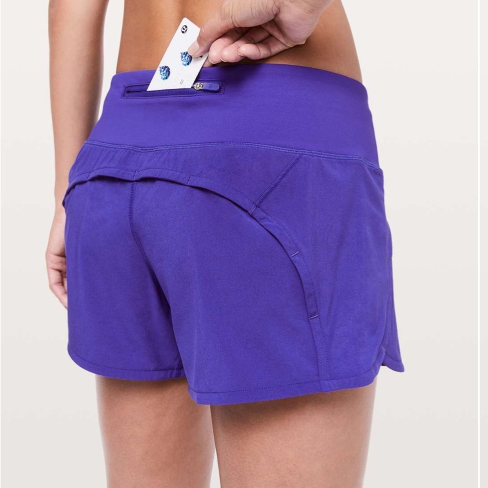 Lululemon Run Times II Shorts *4” Low-Rise, Lazurite purple color size 4 - Picture 6 of 8